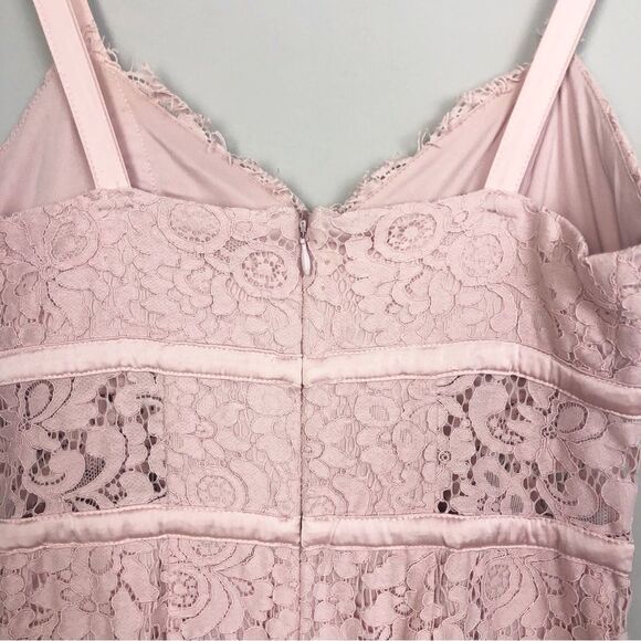 EXPRESS | Baby Pink Lace Bustier Fitted Slip Dress Midi Length Women’s Size 2 - Picture 9 of 11